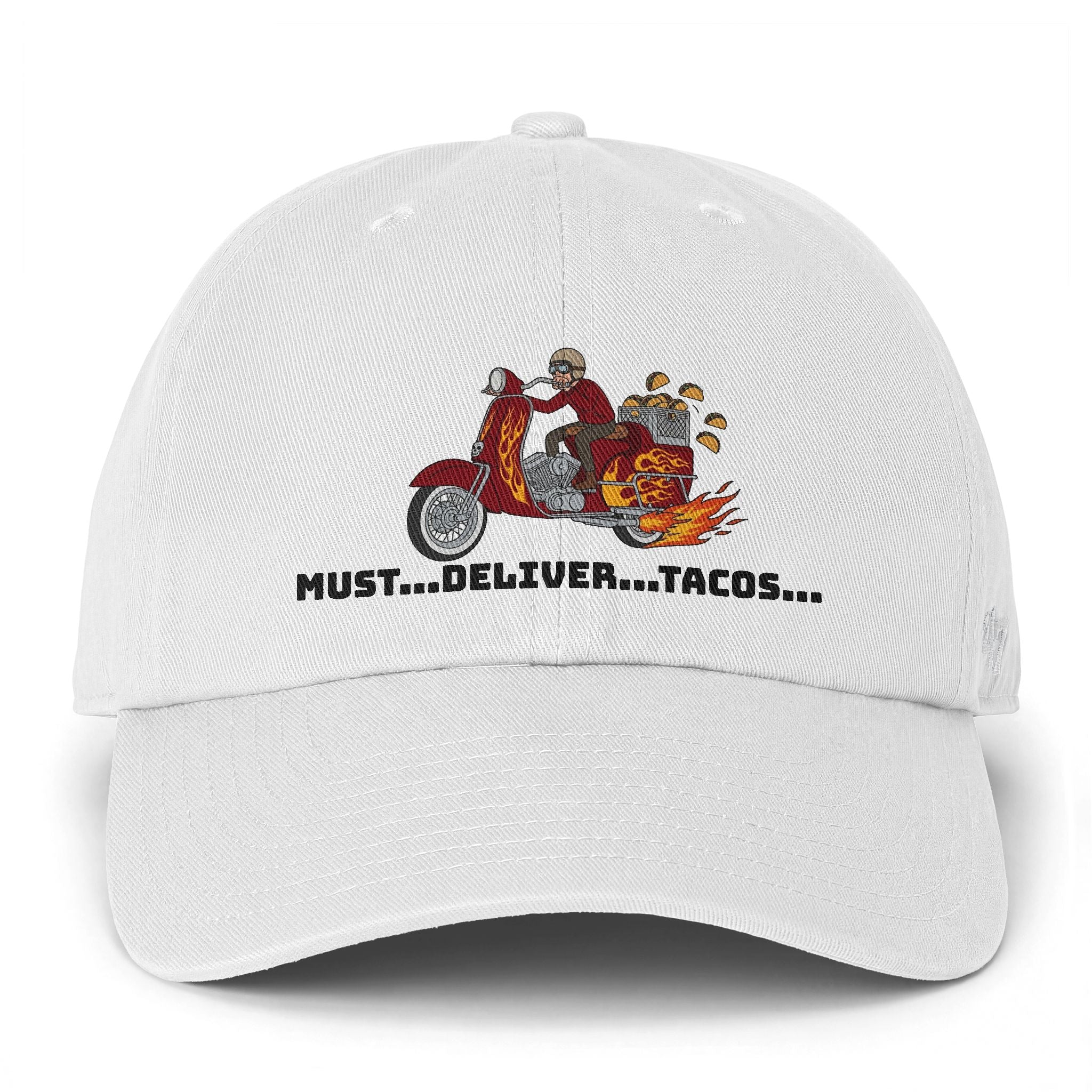 Taco Delivery Cap - 'Must... Deliver... Tacos' Scooter Hat
