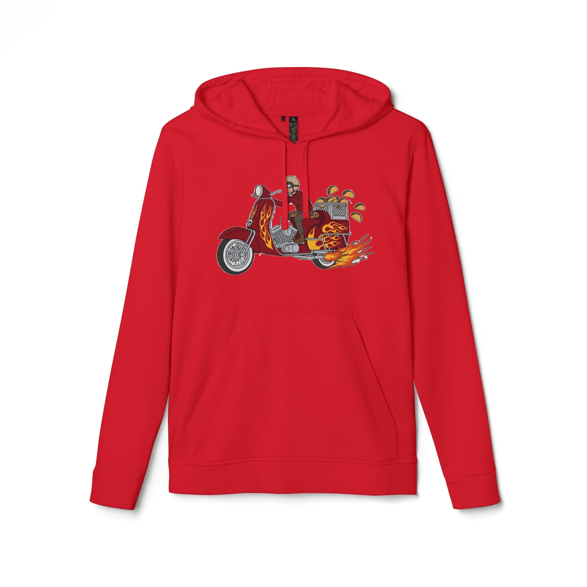 Taco Scooter Hoodie — "Must... Bring... Tacos..." Graphic Pullover
